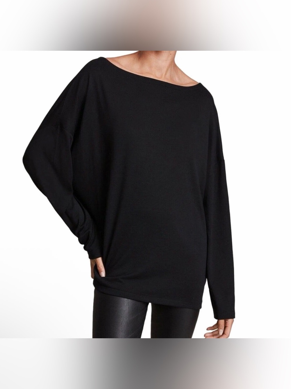 AllSaints Rita Oversized Black T-Shirt